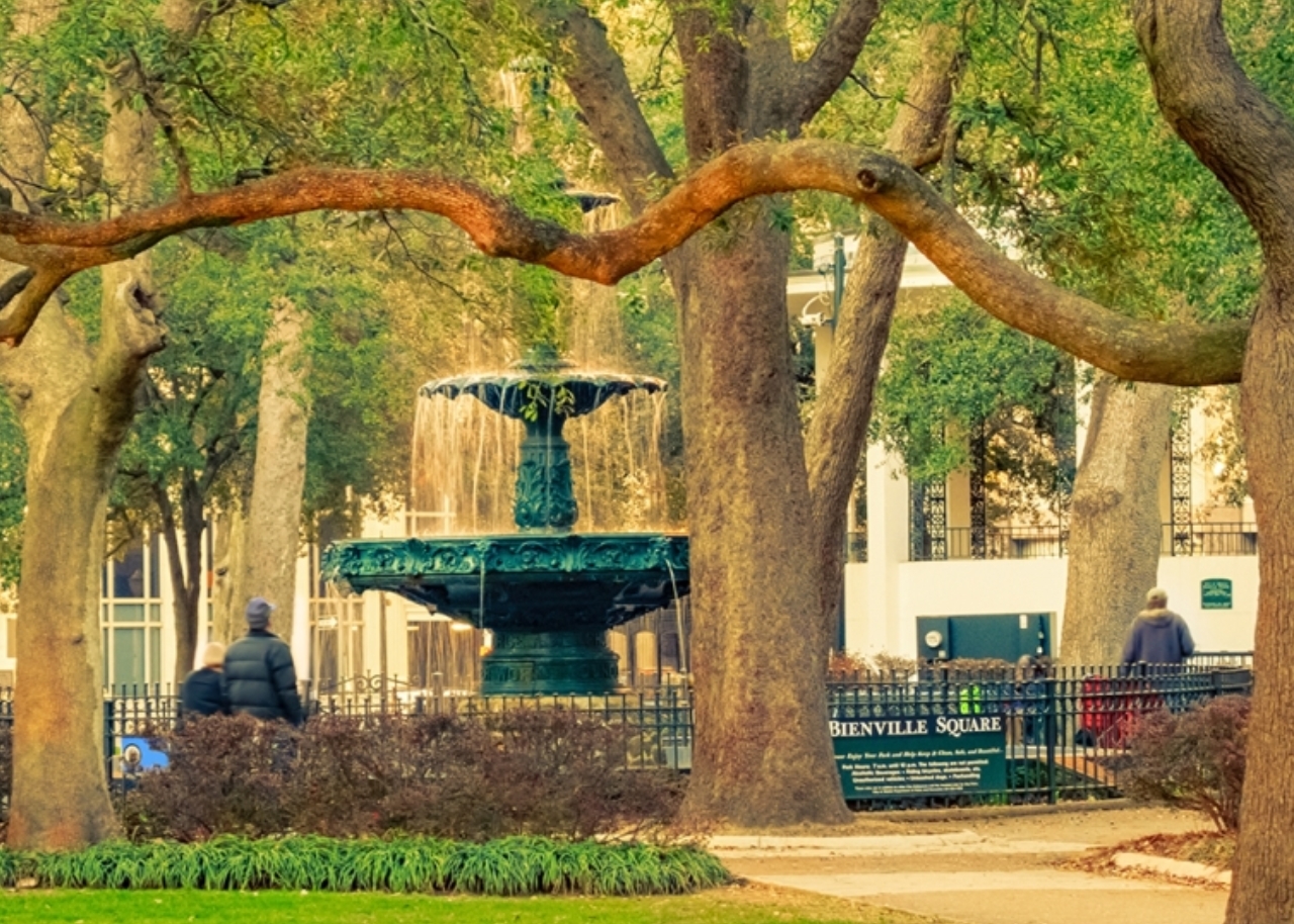 Bienville Square and Park in Downtown Mobile Alabama